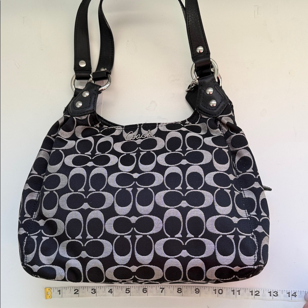 Coach Monogram Black and Gray Shoulder Bag